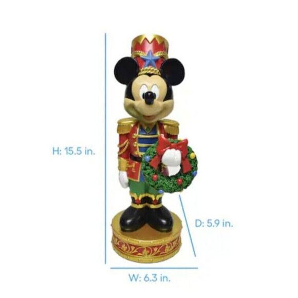 Disney Mickey & Minnie Mouse Large 15" Nutcracker Holiday Christmas Decor Set - Picture 4 of 16